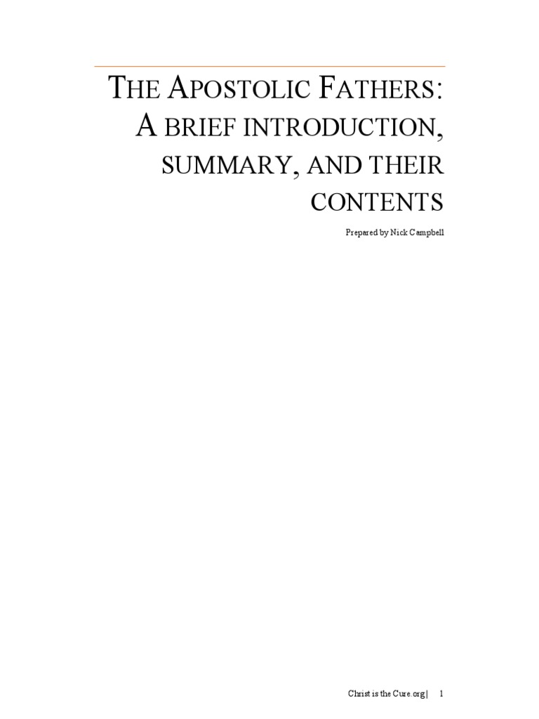 The Apostolic Fathers